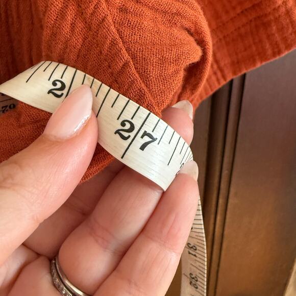 TRUE GRIT | Orange Double Gauze Short Sleeve Button Down Shirt Extra large BNWT - Picture 6 of 7